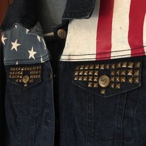 American Flag Studded Denim Jacket